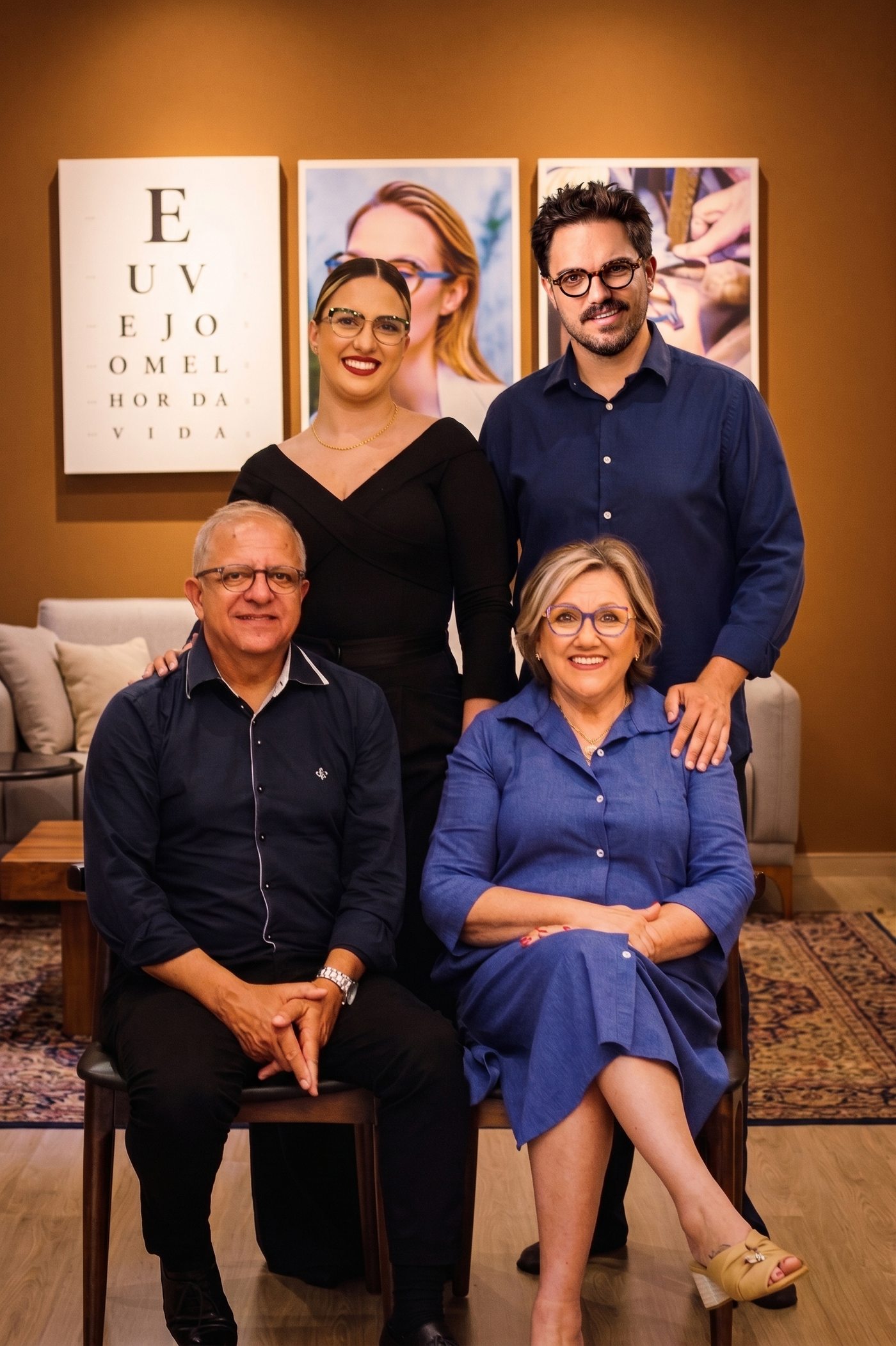 Família da Ótica Total: Roque, Mira, Alexandre e Letícia