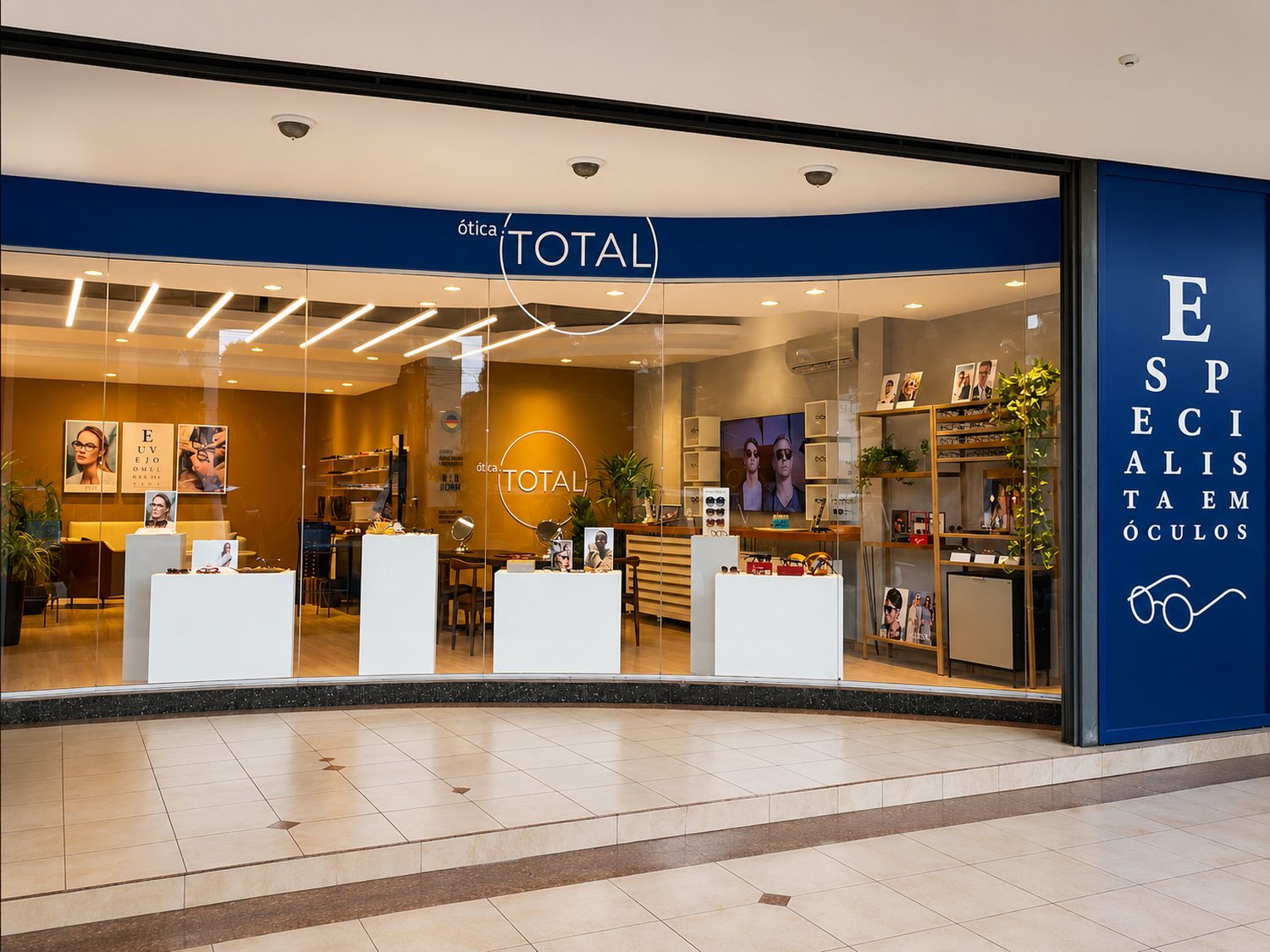 Fachada da Ótica Total, Loja Santa Rosa